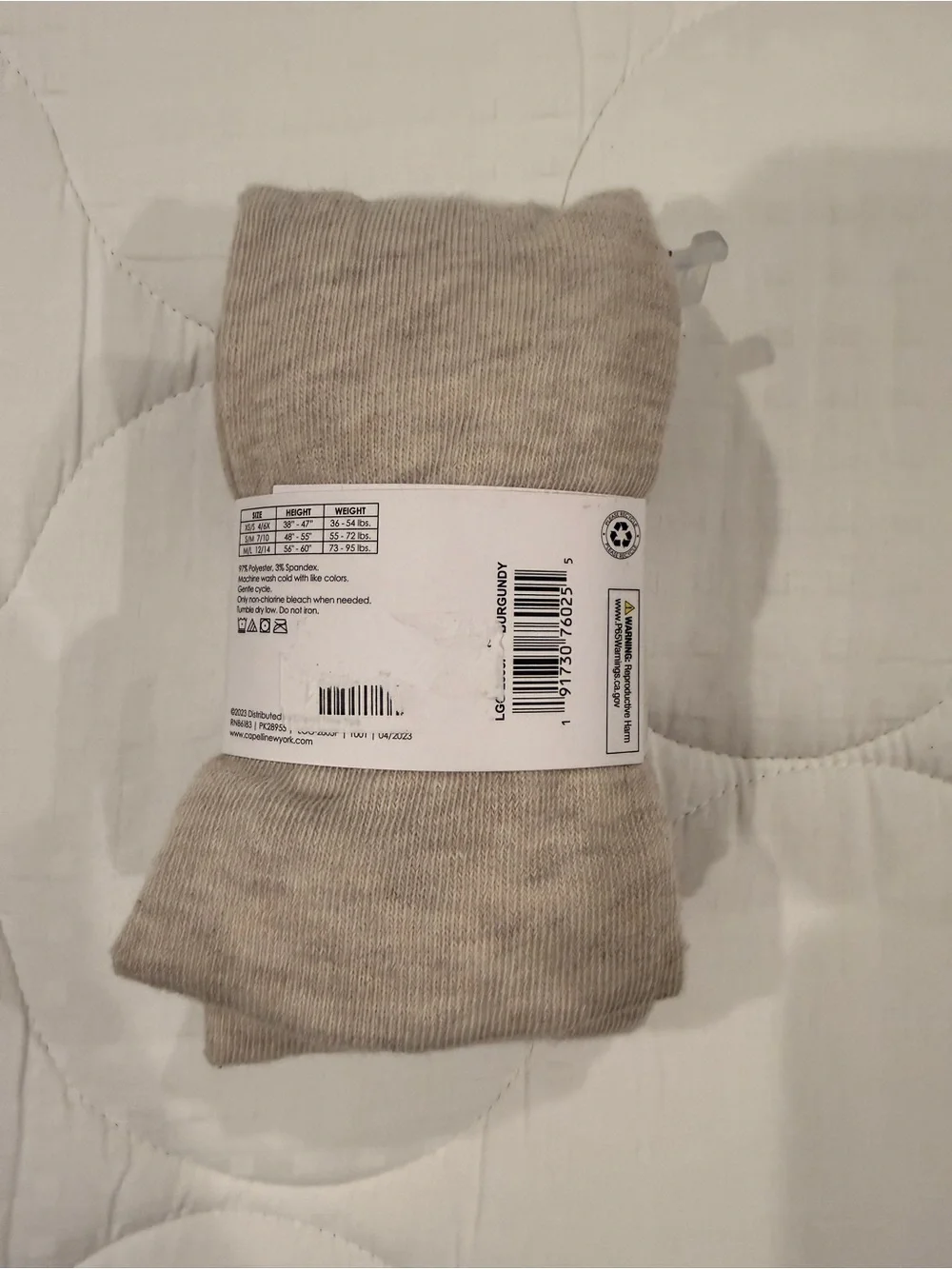 Capelli New York Girls Sweater Tights 2-Pack M/L 12/14 Burgundy & Beige NWT
